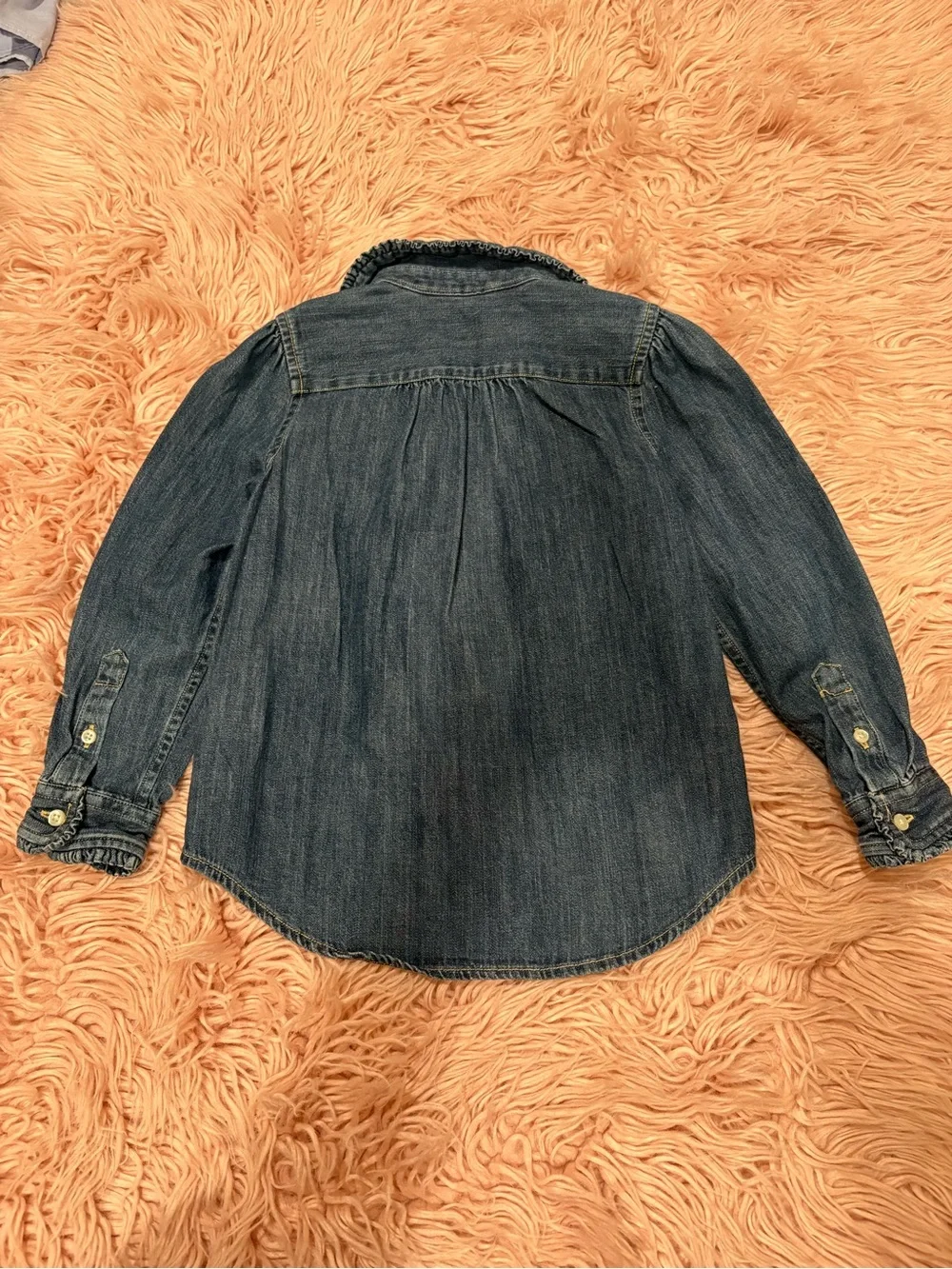 Ralph Lauren Girls' Denim Button-Down Shirt - Indigo